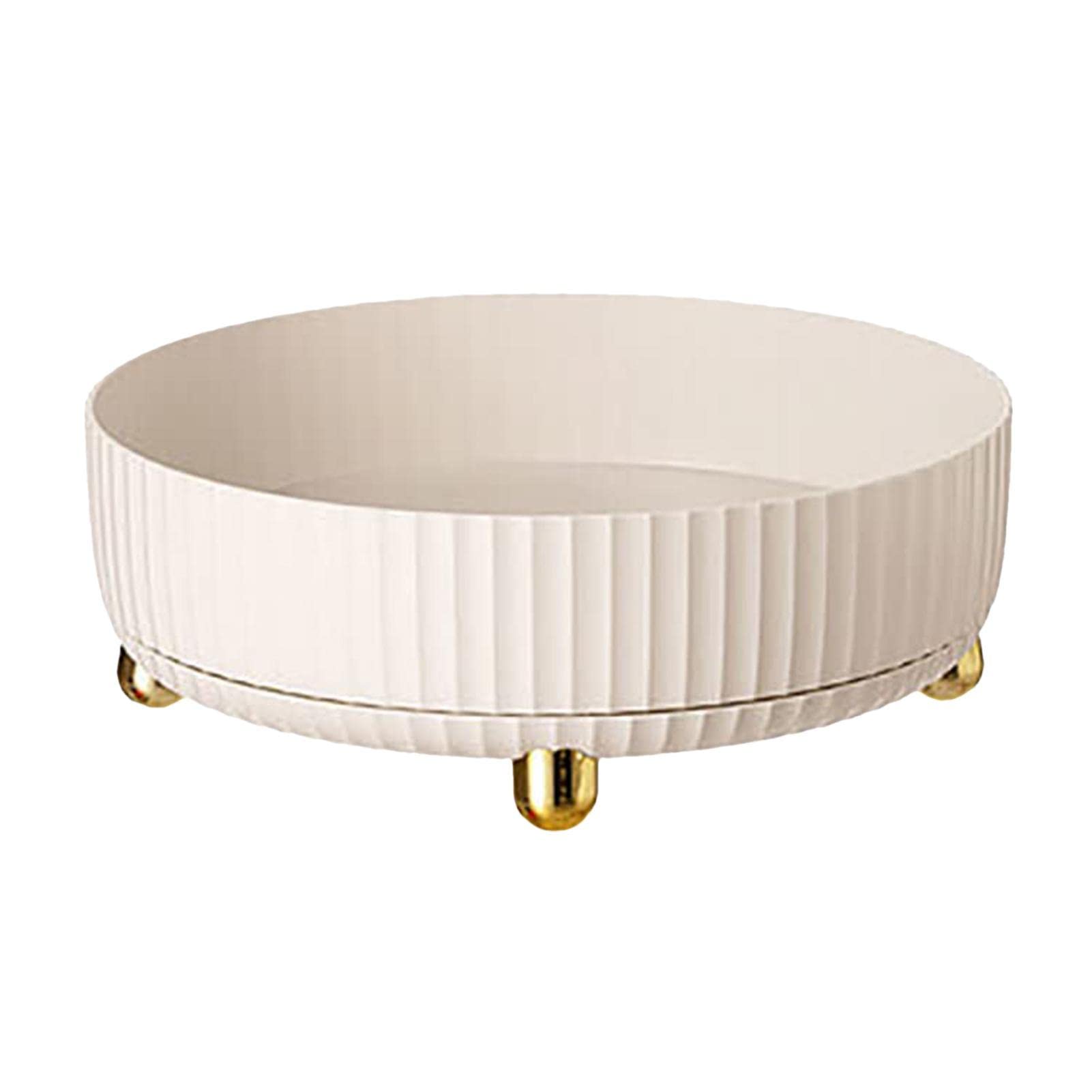 Voiakiu White Turntable Organizer For Cabinet, Storage Organiser,Makeup Carousel Holder Rack, Rotating Rack Kitchen Storage Cosmetic Organizer