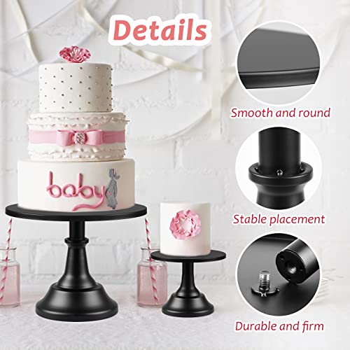 3Pcs Cake Stand Set Round Metal Black Cupcake Stand Dessert Display Plate Serving Tray For Wedding Birthday Party Celebration Baby Shower Supplies #TOP3