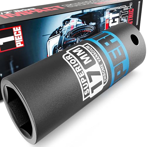 Image of 1 /2 inch Drive Impact Socket, 17 mm Deep Socket, Metric, 6 Point, CR-V, for Automotive Maintaince, Mechanical Equipment Maintaince