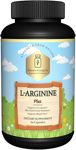 L-ARGININE Plus - Potenciador de óxido nítrico premium con citrulina y beta alanina - Apoya el flujo sanguíneo y la circulación, mejora los