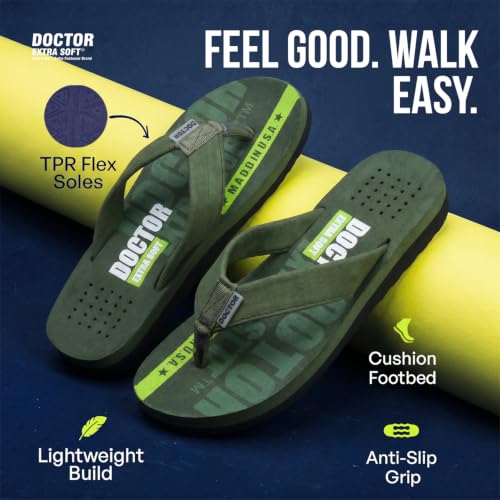 Image of DOCTOR EXTRA SOFT Slipper Care Orthopaedic and Diabetic Super Fitting Comfort Doctor Slipper, DR. Slipper, Flip-Flop, Slides and House Slipper for Men's Men's-FeelGood-D-31