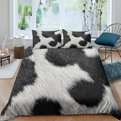 Parure de lit microfibre résistante effet peau de vache avec impression 3D haute définition - 4