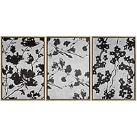 SIGNWIN Framed Canvas Wall Art Flowers on Branch Abstract Plants Block Print Modern Art Contemporary Black and White for Living Room, Bedroom, Office - 16