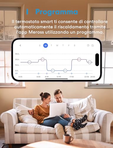 Meross Termostato WiFi, Termostato Smart per Caldaia, Cronotermostato, Termostato da Parete Intelligente per Apple HomeKit, Alexa e Google Assistant, Funzione Programmazione, LED Digitale Touchscreen - 4