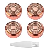 Hair Remover Replacement Heads for Finishing Touch Flawless Gen 2 Facial Hair Removal Tool, 4 Pack Rose Gold Double-Ring Replacement Heads with Cleaning Brush for Women Lip Chin and Cheeks Cleaning
