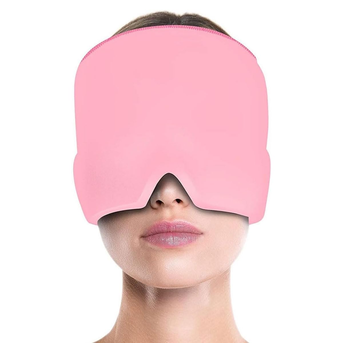 EORPAVU Maschere refrigeranti per occhi,Fascia per alleviare la compressione del caldo e del freddo, riutilizzabile, allevia l'emicrania e gli occhi gonfi (rosa)