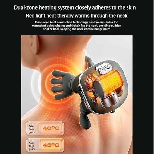 Image of Bionic Heated Massager, Wireless Portable Shiatsu Neck and Back Massager, Electric Deep Tissue 4D Kneading Massage, Simulated Human Hand Design for Pain Relief and Muscle Relax