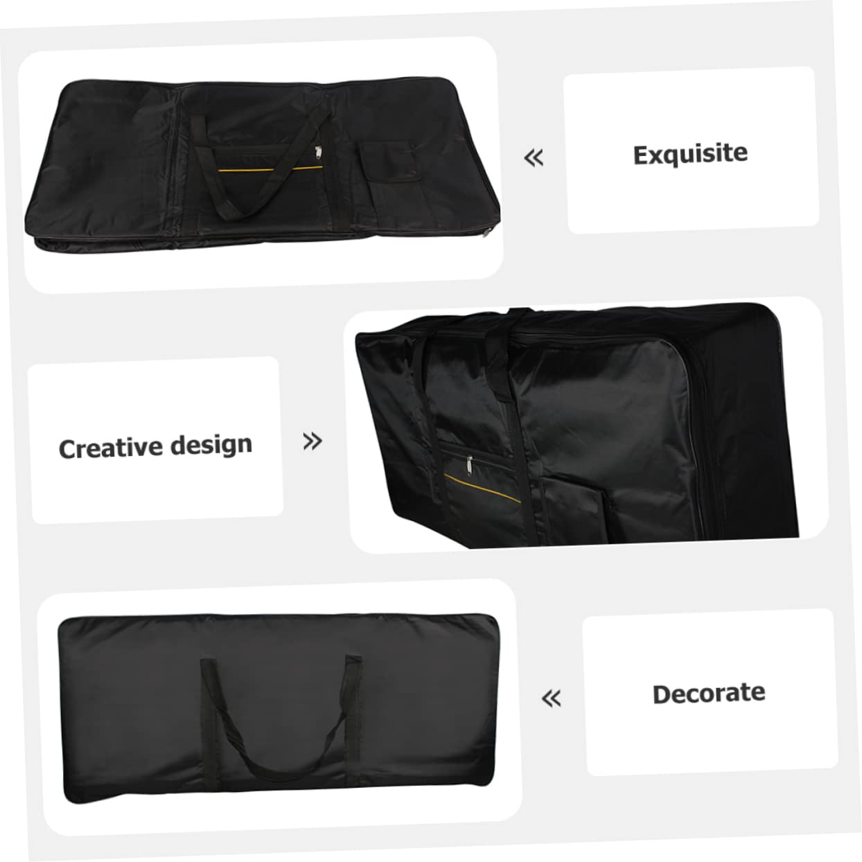 Toddmomy Borsa Tracolla Regolabile Porta Tastiera Elettronica 61 Tasti Oxford Elegante e Funzionale Nero per Viaggio