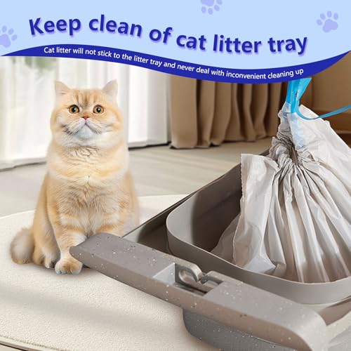 Image of 120 Count Cat Litter Box Bags for NeakasaM1 and Petpivot Autoscooper 11 /12 Self-Cleaning Cat Litter Boxes, Extra Thick Heavy Duty Liners Replacement, Unscented, 27 inch x 13 inch, Holds 22 lbs