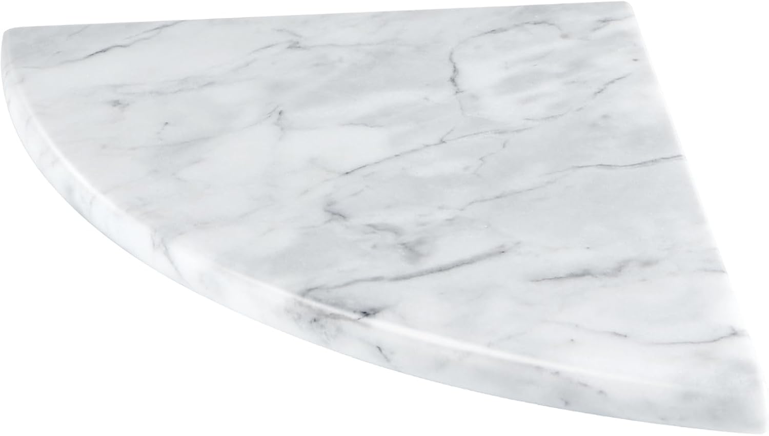 9" Marble Stone Corner Shelf Polished, Wall Mounted Shower Caddy, Floating Shampoo Holder for Bathroom, Kitchen, Living Room (Gray)