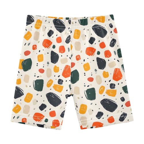 Creative Pattern Colored Dots Girls Shorts Elastic Waist Sports Shorts Girls Leggings Pants for 4-10 Years