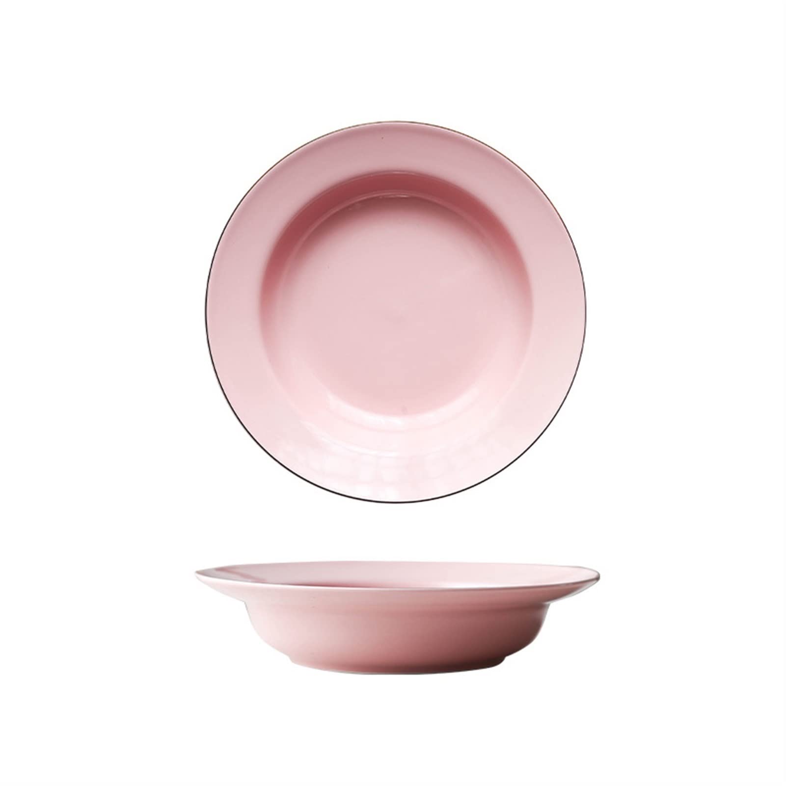Talerze do układania w stos Talerz ceramiczny talerz do zupy głęboki talerz naczynie domowe deserowe talerz śniadaniowy ceramiczny owoc słomkowy kapelusz sałatkowy talerz wielokrotnego użytku talerze obiadowe (kolor: złoty)