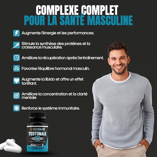 Healthy Fusion TestoMax | Booster de Testostérone pour Homme | Énergie, Force, Musculation et Vigueur | Maca Andine, Ginseng, Tribulus et Taurine | Améliore les performances sportives | 120 capsules – Image 5