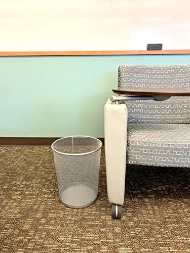 Image of Rubbermaid Commercial Products Concept Collection Mesh Metal Trash Can 5-Gallon Fits Under Desk Silver Wastebasket for School /Office /Home /Bathroom
