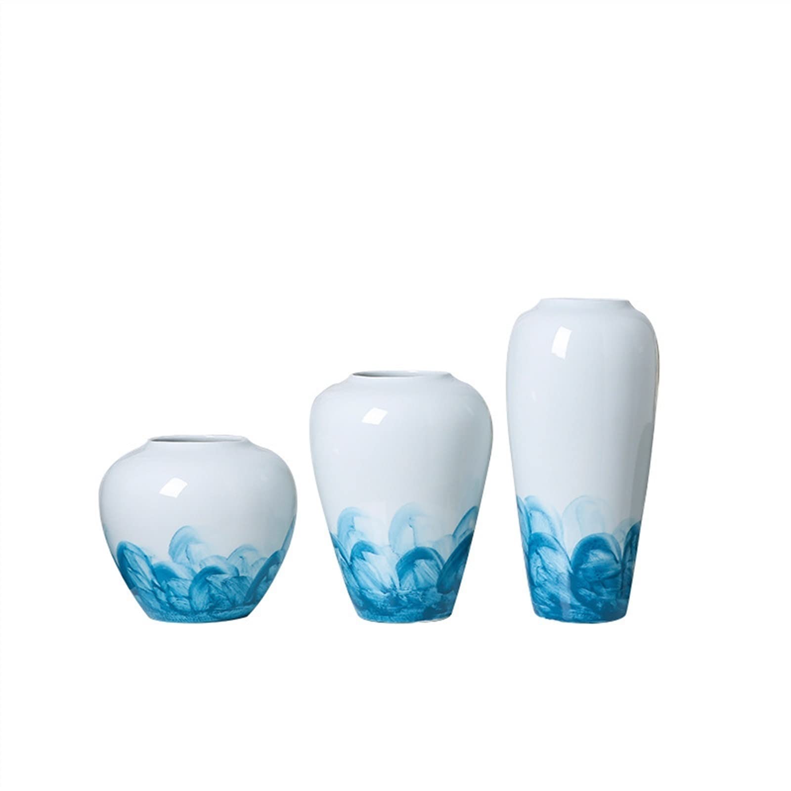 Vase décoratif bleu TUSUOD ensemble de 3 vases modernes pour fleur séchée de ferme