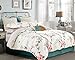 Swanson Beddings Oriental Style Reversible Floral Print 3-Piece 100% Cotton Bedding Set: Duvet Cover and Two Pillow Shams (King)