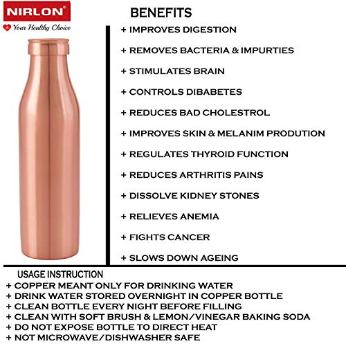 Image of Nirlon Water Bottle with New Stylish and Advanced Leak Proof Cap -Copper Bottles 1000 ml,for Kids for School,Sports & Office, Set of 4 Pieces