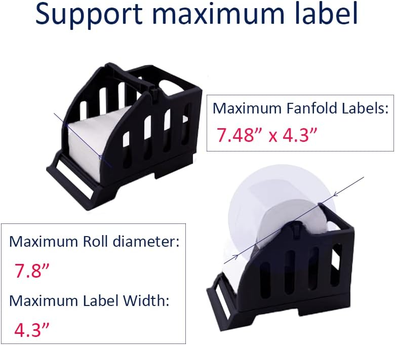 Thermal Label Holder, for Rolls and Fan-Fold Labels, Plastic, Work with Desktop Label Printer for Office and Home, Label Stand, Sticker roll Holder - Image 2