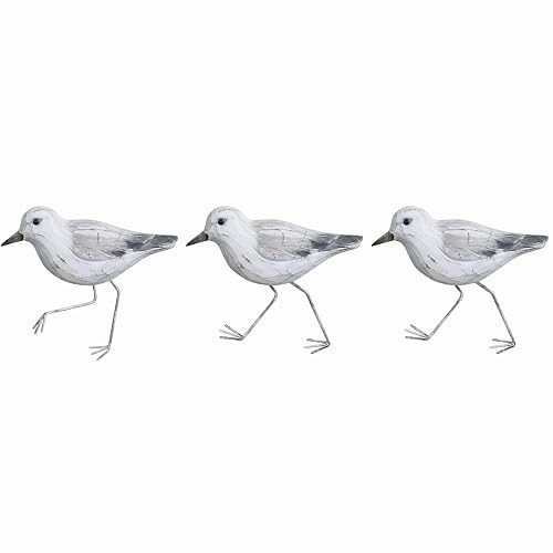 Pelopy 3 Pcs Wood Sandpipers Wall Decor Coastal Wall Decor