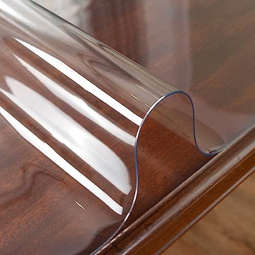 Image of OstepDecor Clear Table Cover Protector 28 x 72 Inch, 1.5mm Thick Plastic Table Cover, Dining Table Protector Pad, Waterproof & Easy Cleaning PVC Desk Mat for Dresser, Coffee & Kitchen Wooden Tabletop