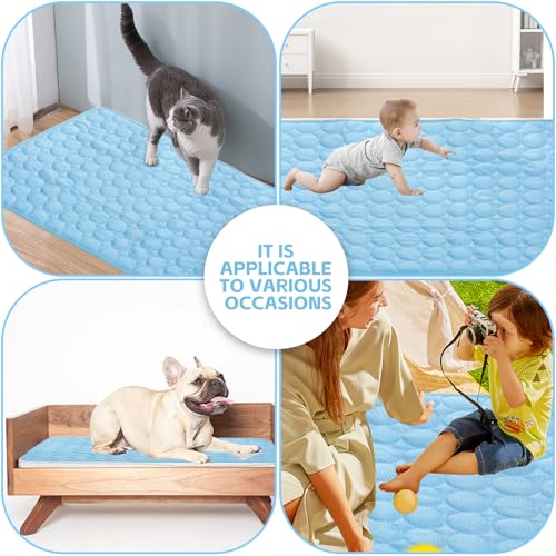 SilverChry Kühlmatte Für Hunde 97 * 68 cm, Kühldecke Hund, Kühlmatte Katze, Ungiftige Kühlpads für Haustiere, Waschbare Kühlmatte Für Haustiere, Kann im Innen- und Außenbereich Verwendet Werden