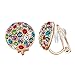 Yoursfs Clip On Earrings For Women Multicolor Crystal Rhinestone Statement Clip Earrings Jewelry