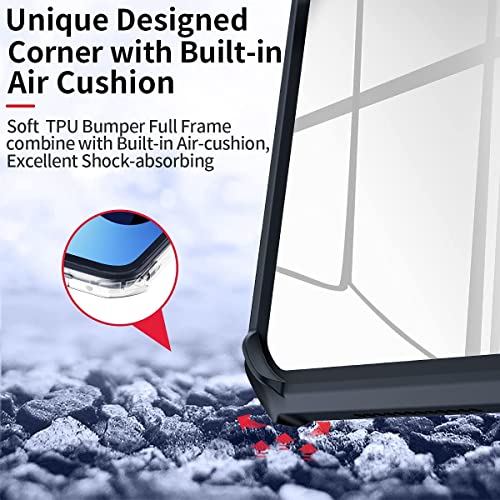 Image of RIGGEAR Xundd Back Cover Case for iPad 10.2 inch 9th, 8th, 7th Gen (2021,2020,2019 Models) with Stand, Slim Clear PC, Shock Absorption Soft TPU Edge Bumper