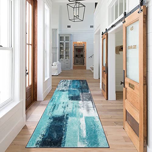 Pauwer Modern Abstract Runner Rugs For Hallways, 2X6 Non Slip Runner Rug With Rubber Backing, Vintage Distressed Area Rug For Kitchen, Washable Floor Carpet Runner For Entryway Laundry Room Bedroom #TOP4