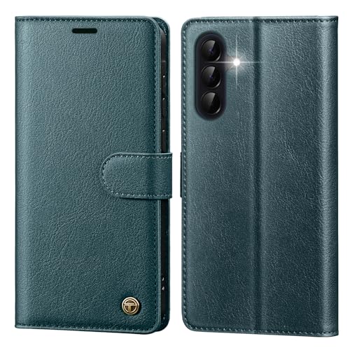 Étui Samsung Galaxy A37 5G en cuir de qualité supérieure avec fentes pour cartes bleu sarcelle
