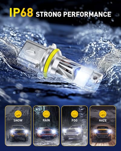 Image of AUXITO HB5 Head|ight Bulbs, 10X Super Brighter, 6500K Cool White, 1:1 Mini Halogen Size 9007 Light, 70000Hrs Long Lifespan, Plug and Play, Pack of 2