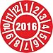 Produktbild Prüfplakette 30 mm Jahresplakette "2016" / Prüfetiketten / Prüfsiegel rot 100 Stück