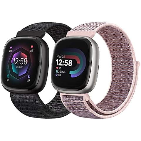 Runostrich Kompatibel mit Fitbit Sense 2/Fitbit Versa 4/Fitbit Sense/Fitbit Versa 3 Sport Nylon Armband Damen Herren Cover
