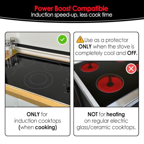 Large Silicone Induction Cooktop Protector Cover Mat, 21.2" x 35.4", Black by Cook's Aid - Used condition - Image 5
