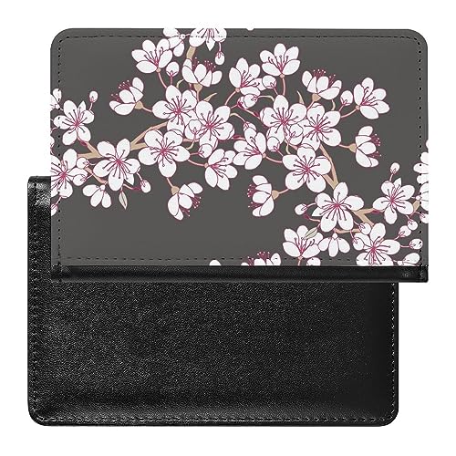 Porta passaporto con motivo alberi in fiore giapponese sottile organizer per documenti da viaggio con slot per carte di credito per donne e uomini Stile: Taglia unica MHXYZHW