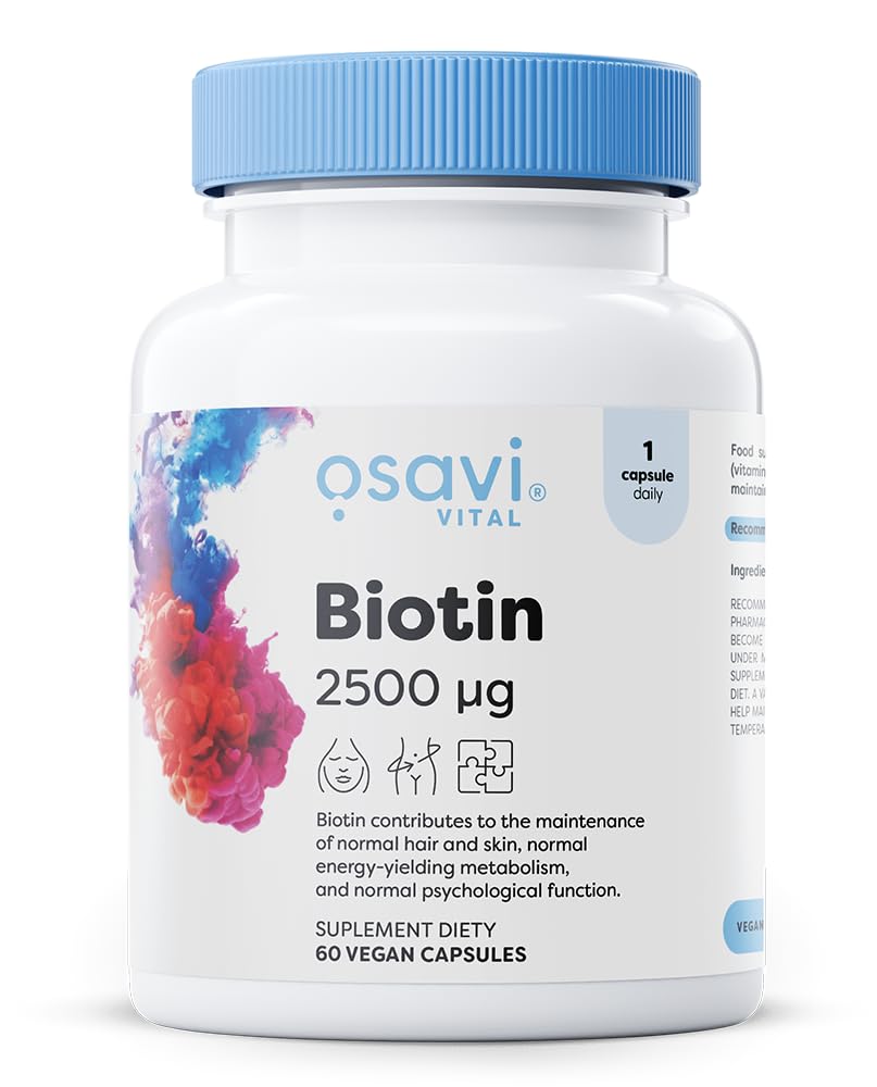 Osavi Biotin Hair Skin & Nails 2500Mcg Vegan Beauty Support Capsules - 60 Capsules