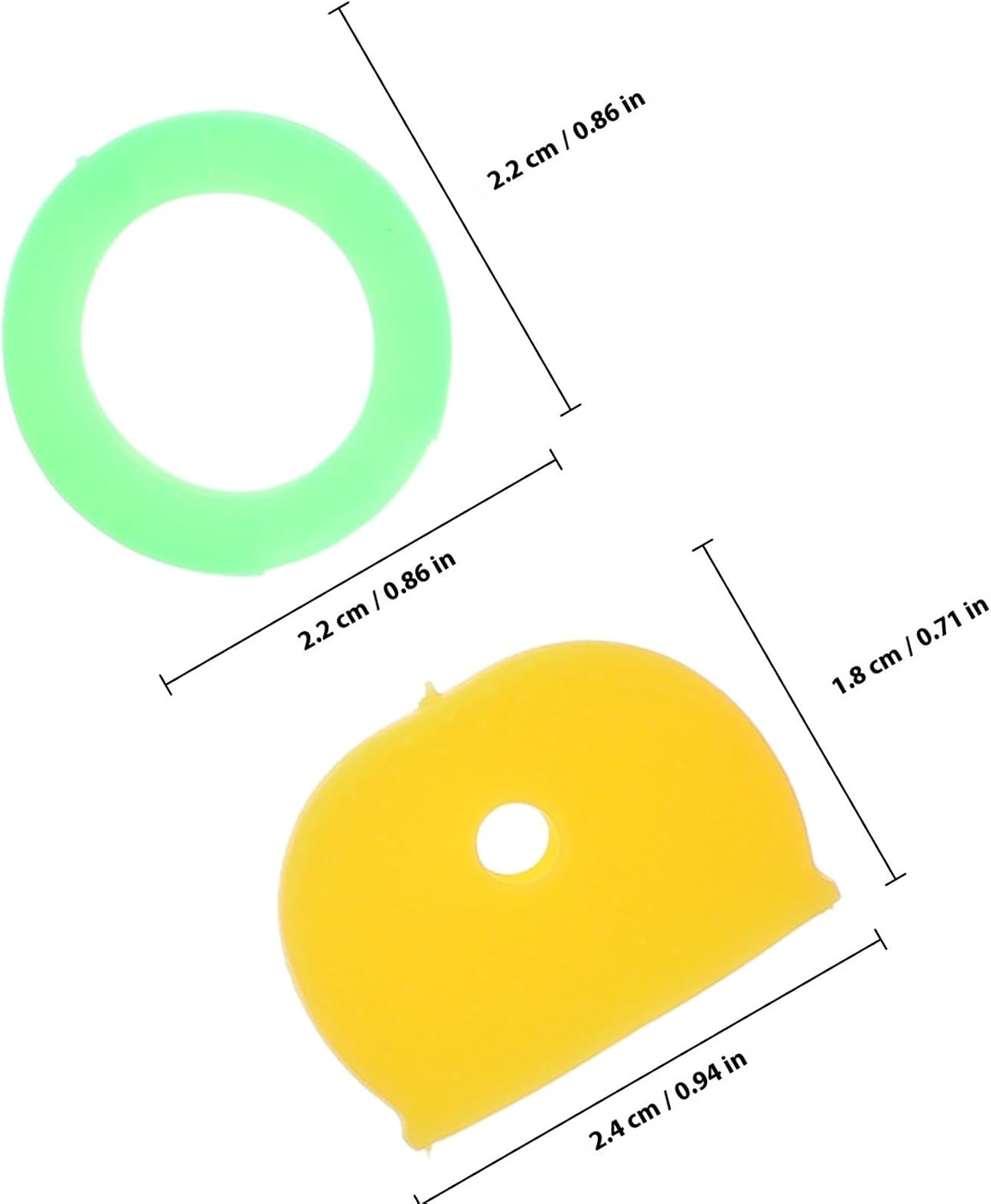 Cabilock 64pcs Silicone Key Caps Elastic Key Covers Flat for Home, Office, and Car Organization