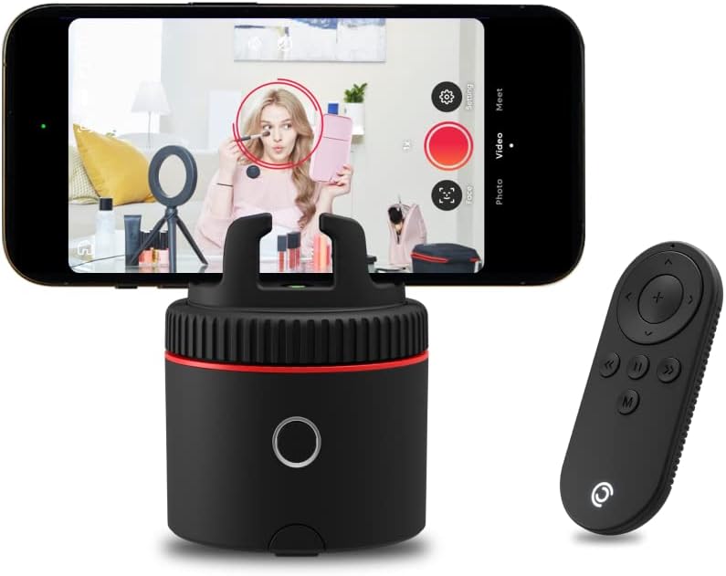 Pod Classic Auto Face Tracking Phone Holder, 360 Rotation, Content Creator Essentials for Fitness Tracker with Remote Control