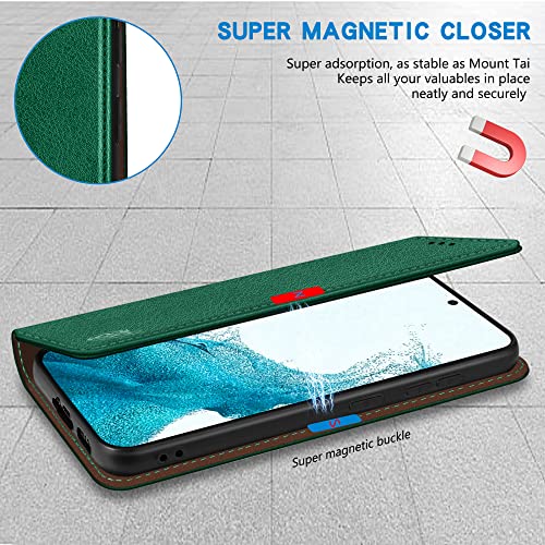 Image of ZZXX for Galaxy S23 Plus Wallet Case Strong Magnetic 6.6 inch,Green