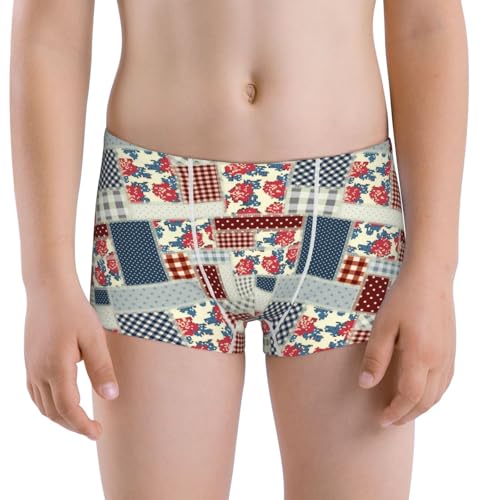 Boys' Cotton Boxer Brief Soft Underwear-Patchwork In Country Style