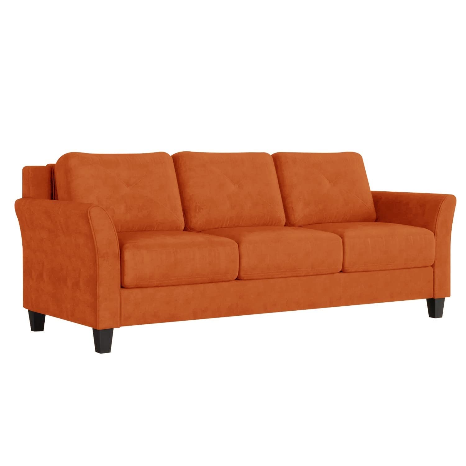 The Cozy Couch Marsh Sofa for Home and Office (Orange, 3 Seater