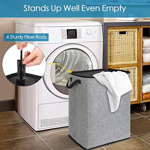 70L Clothes Laundry Hamper For Bedroom With Removable Liner, Lightweight Dirty Clothes College Hamper Collapsible For Small Space, Sturdy Laundry Basket With Handles For Bathroom Closet #TOP2