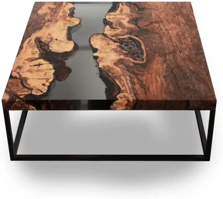 Wood and Resin Round Coffee & Center Table Top (24 X 24 inch)