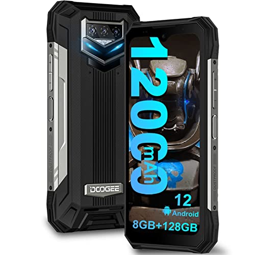 DOOGEE S89 Rugged Smartphone, 12000mAh Battery, 8GB+128GB Android 12 Rugged Phone, 6.3 Inch, IP68 Waterproof Mobile Phones 4G, 48MP + 20MP Night Vision, Wireless Charge/Face ID/Fingerprint/NFC - Black