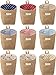 9 Pieces Mini Wall-Hanging Storage Bags Cotton Linen Foldable Storage Basket Box Decorative Hanging Bag
