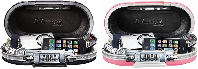 Portable Small Lock Box, Personal Travel & Personal Safe, Set Your Own Combination Portable SafeSpace, 9-17/32 in. Wide, Pink, 5900DPNK