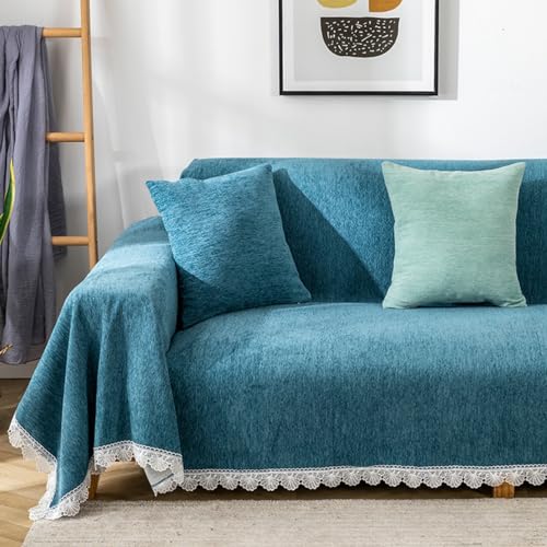 「Tuokus」ソファーカバー ソファパッド ソファカバー ペットの引っかき傷防止 クッション ソファー スリップ 洗える 防塵 肘付き 一人掛け 二人掛け 三人掛け(ブルー180*240cm)