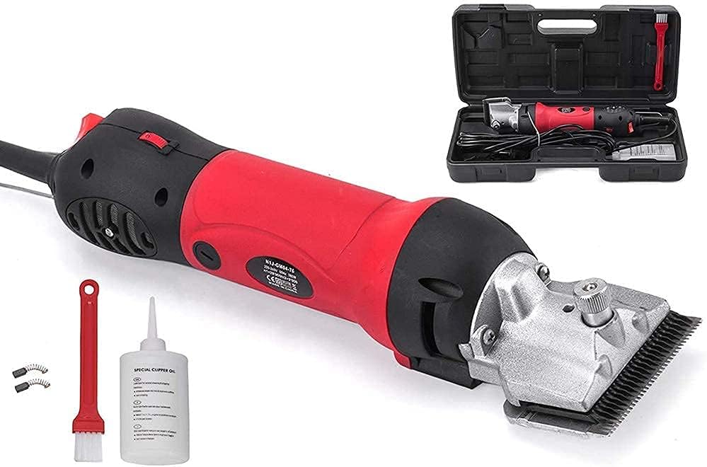 GeRRiT Sheep Shearer 350W Electric Shearing Machine Pet Grooming Clippers Electric Wool Shears Horse Hair Scissors Farm Animal Haircut Shave Trimmer 6 Adjustable Modes