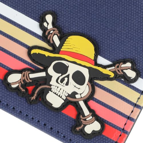 One Piece Live Action Straw Hat Skull & Crossbones Navy Bifold Wallet2