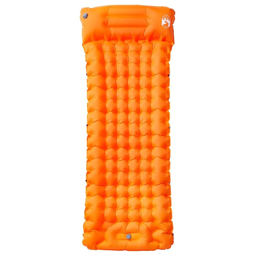 Homgoday Matratze für Camping, selbstaufblasend, integriertes Kissen, Orange, Matratze für Bettgestell, Matratze für Schlafsofa, Rahmen i1