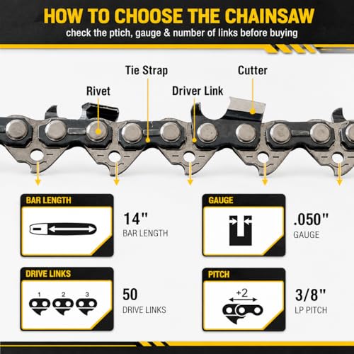 Tronçonneuses 14" 050 guide chaîne élagage et débitage de bûches - 3